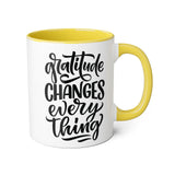Faith Culture - Gratitude Changes Everything - Christian Thanksgiving Accent Mug, 11oz
