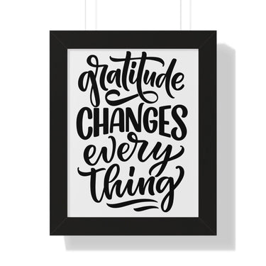 Faith Culture - Gratitude Changes Everything - Christian Thanksgiving Wall Art 11" x 14" Black