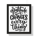 Faith Culture - Gratitude Changes Everything - Christian Thanksgiving Wall Art 16″ x 20″ Black
