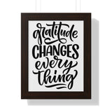 Faith Culture - Gratitude Changes Everything - Christian Thanksgiving Wall Art 11" x 14" Walnut