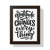 Faith Culture - Gratitude Changes Everything - Christian Thanksgiving Wall Art 12″ x 16″ Walnut