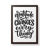 Faith Culture - Gratitude Changes Everything - Christian Thanksgiving Wall Art 20" x 30" Walnut