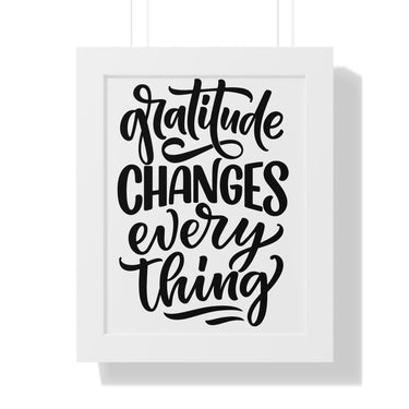 Faith Culture - Gratitude Changes Everything - Christian Thanksgiving Wall Art 11" x 14" White