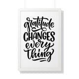 Faith Culture - Gratitude Changes Everything - Christian Thanksgiving Wall Art 20" x 30" White