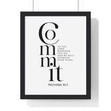 Faith Culture - Guided Steps - Proverbs 16:3 - Christian Wall Art 11″ x 14″ Black