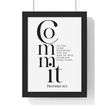 Faith Culture - Guided Steps - Proverbs 16:3 - Christian Wall Art 8" x 11" Black