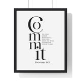 Faith Culture - Guided Steps - Proverbs 16:3 - Christian Wall Art 16" x 20" Black