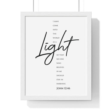 Faith Culture - Guiding Light - John 12:46 - Christian Wall Art 11″ x 14″ White