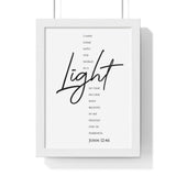 Faith Culture - Guiding Light - John 12:46 - Christian Wall Art 8" x 11" White