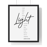 Faith Culture - Guiding Light - John 12:46 - Christian Wall Art 16" x 20" Black