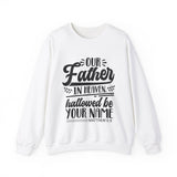 Faith Culture - Hallowed Be Your Name - Christian Unisex Heavy Blendâ„¢ Crewneck Sweatshirt White