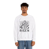 Faith Culture - He is Risen - Christian Unisex Heavy Blendâ„¢ Crewneck Sweatshirt White