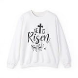 Faith Culture - He is Risen Christian Unisex Heavy Blendâ„¢ Crewneck Sweatshirt White