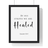 Faith Culture - Healing Grace - Isaiah 53:5 - Christian Wall Art 11″ x 14″ Black