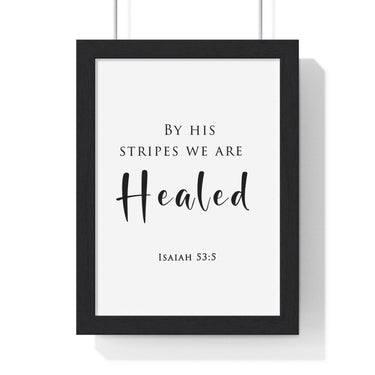 Faith Culture - Healing Grace - Isaiah 53:5 - Christian Wall Art 8" x 11" Black