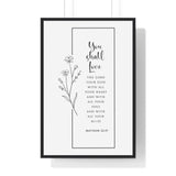Faith Culture - Heart of Devotion - Matthew 22:37 - Christian Wall Art 24″ x 36″ Black
