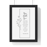 Faith Culture - Heart of Devotion - Matthew 22:37 - Christian Wall Art 8" x 11" Black