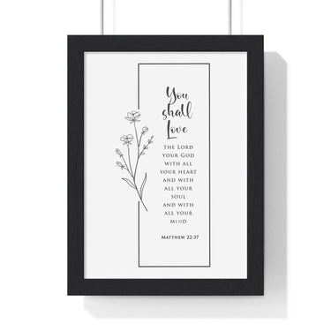 Faith Culture - Heart of Devotion - Matthew 22:37 - Christian Wall Art 8" x 11" Black