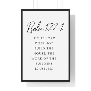Faith Culture - House of Blessing - Psalm 127:1 - Christian Wall Art 24″ x 36″ Black
