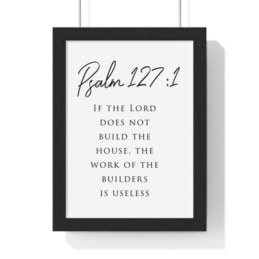 Faith Culture - House of Blessing - Psalm 127:1 - Christian Wall Art 8" x 11" Black