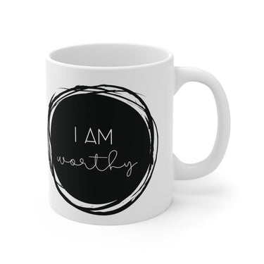 Faith Culture - IAM Worthy - Christian Ceramic Coffee Mug (11oz) 11oz White