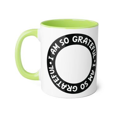 Faith Culture - I Am So Grateful - Christian Thanksgiving Accent Mug, 11oz Light Green 11oz