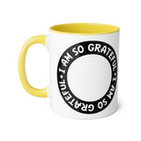 Faith Culture - I Am So Grateful - Christian Thanksgiving Accent Mug, 11oz Yellow 11oz