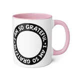 Faith Culture - I Am So Grateful - Christian Thanksgiving Accent Mug, 11oz