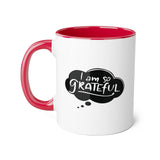 Faith Culture - I Am So Grateful - Christian Thanksgiving Accent Mug, 11oz Red 11oz