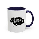 Faith Culture - I Am So Grateful Christian Thanksgiving Accent Coffee Mug, 11oz and 15oz 11oz Navy