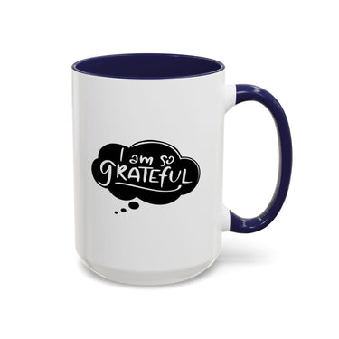 Faith Culture - I Am So Grateful Christian Thanksgiving Accent Coffee Mug, 11oz and 15oz 15oz Navy