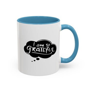 Faith Culture - I Am So Grateful Christian Thanksgiving Accent Coffee Mug, 11oz and 15oz 11oz Light Blue