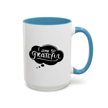 Faith Culture - I Am So Grateful Christian Thanksgiving Accent Coffee Mug, 11oz and 15oz 15oz Light Blue