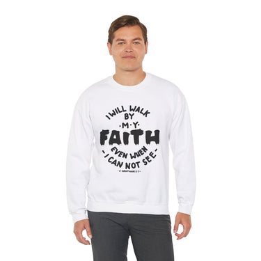 Faith Culture - I Will Walk By Faith - Christian Unisex Heavy Blendâ„¢ Crewneck Sweatshirt