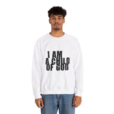 Faith Culture - I am Child of God - Christian Unisex Heavy Blendâ„¢ Crewneck Sweatshirt White