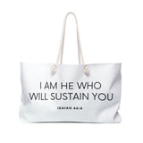 Faith Culture - I am He Who Will Sustain You Isaiah 46:4 Christian Weekender Tote Bag 24" × 13"