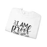 Faith Culture - I am Proof That God Works - Christian Unisex Heavy Blendâ„¢ Crewneck Sweatshirt