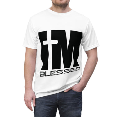 Faith Culture - I'm Blessed Unisex Cut & Sew Tee White stitching