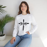 Faith Culture - Jesus - Christian Unisex Heavy Blendâ„¢ Crewneck Sweatshirt White
