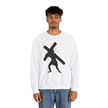 Faith Culture - Jesus Carrying the Cross - Christian Unisex Heavy Blendâ„¢ Crewneck Sweatshirt
