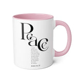 Faith Culture - John 14:27 - Christian Accent Coffee Mug (11oz) Pink 11oz