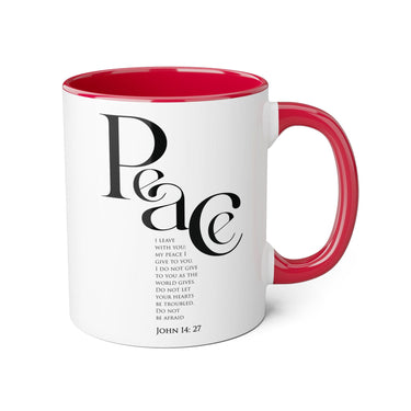 Faith Culture - John 14:27 - Christian Accent Coffee Mug (11oz) Red 11oz