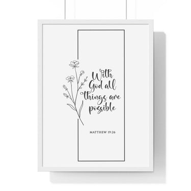 Faith Culture - Limitless Faith - Matthew 19:26 - Christian Wall Art 18″ x 24″ White