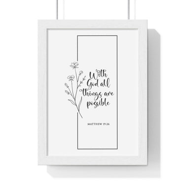 Faith Culture - Limitless Faith - Matthew 19:26 - Christian Wall Art 8" x 11" White