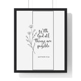 Faith Culture - Limitless Faith - Matthew 19:26 - Christian Wall Art 16" x 20" Black