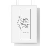 Faith Culture - Limitless Faith - Matthew 19:26 - Christian Wall Art 20" x 30" White
