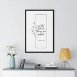 Faith Culture - Limitless Faith - Matthew 19:26 - Christian Wall Art