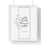 Faith Culture - Limitless Possibilities - Matthew 19:26 - Christian Wall Art 11″ x 14″ White