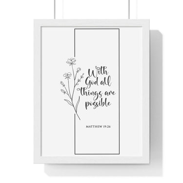 Faith Culture - Limitless Possibilities - Matthew 19:26 - Christian Wall Art 11″ x 14″ White