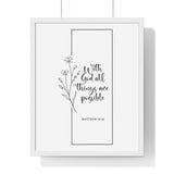 Faith Culture - Limitless Possibilities - Matthew 19:26 - Christian Wall Art 16" x 20" White